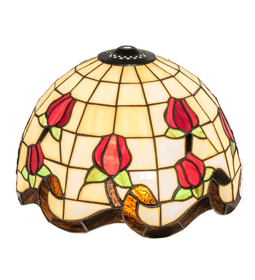 Meyda Lighting Roseborder 12" Multi-Colored Shade Glass