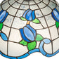 Meyda Lighting Roseborder 14" Antique Brass Pendant Light With Multi-Colored Shade Glass