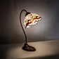 Meyda Lighting Roseborder 18" Mahogany Bronze Desk Table Lamp With Multi-Colored Shade Glass