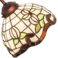 Meyda Lighting Roseborder 18" Mahogany Bronze Desk Table Lamp With Multi-Colored Shade Glass