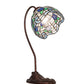 Meyda Lighting Roseborder 18" Mahogany Bronze Desk Table Lamp With Multi-Colored Stained Shade Glass