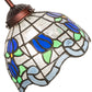 Meyda Lighting Roseborder 18" Mahogany Bronze Desk Table Lamp With Multi-Colored Stained Shade Glass