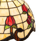 Meyda Lighting Roseborder 19" Mahogany Bronze Table Lamp With Multi-Colored Shade Glass