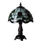 Meyda Lighting Roseborder 19189 12" Mahogany Bronze Mini Table Lamp With Multi-Colored Shade Glass