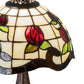 Meyda Lighting Roseborder 19189 12" Mahogany Bronze Mini Table Lamp With Multi-Colored Shade Glass