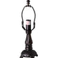 Meyda Lighting Roseborder 19189 12" Mahogany Bronze Mini Table Lamp With Multi-Colored Shade Glass