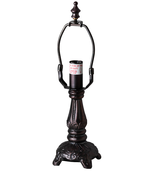 Meyda Lighting Roseborder 19189 12" Mahogany Bronze Mini Table Lamp With Multi-Colored Shade Glass