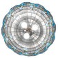 Meyda Lighting Roseborder 20" 3-Light Mahogany Bronze Pendant Light With Multi-Colored Stained Shade Glass