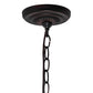 Meyda Lighting Roseborder 20" 3-Light Mahogany Bronze Pendant Light With Multi-Colored Stained Shade Glass