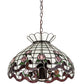 Meyda Lighting Roseborder 20" 6-Light Mahogany Bronze Pendant Light With Multi-Colored Shade Glass