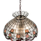 Meyda Lighting Roseborder 20" 6-Light Mahogany Bronze Pendant Light With Multi-Colored Shade Glass