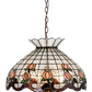 Meyda Lighting Roseborder 20" 6-Light Mahogany Bronze Pendant Light With Multi-Colored Shade Glass