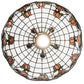Meyda Lighting Roseborder 20" 6-Light Mahogany Bronze Pendant Light With Multi-Colored Shade Glass