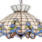 Meyda Lighting Roseborder 20" 6-Light Mahogany Bronze Pendant Light With Multi-Colored Shade Glass