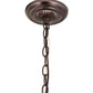 Meyda Lighting Roseborder 20" 6-Light Mahogany Bronze Pendant Light With Multi-Colored Shade Glass