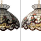 Meyda Lighting Roseborder 20" 9-Light Polished Brass Pendant Light With Multi-Colored Shade Glass
