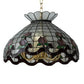 Meyda Lighting Roseborder 20" 9-Light Polished Brass Pendant Light With Multi-Colored Shade Glass