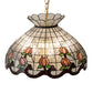 Meyda Lighting Roseborder 20" 9-Light Polished Brass Pendant Light With Multi-Colored Shade Glass
