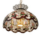 Meyda Lighting Roseborder 20" 9-Light Polished Brass Pendant Light With Multi-Colored Shade Glass