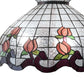 Meyda Lighting Roseborder 20" Clear Fern and Pink Rosebuds Shade Glass