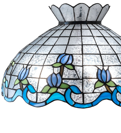 Meyda Lighting Roseborder 20" Multi-Colored Shade Glass