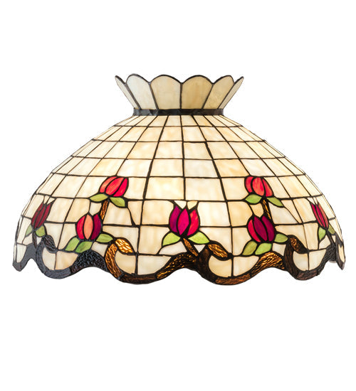 Meyda Lighting Roseborder 20" Multi-Colored Shade Glass