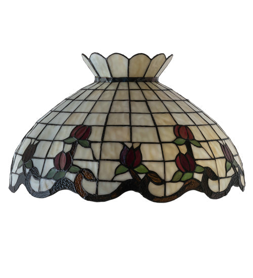 Meyda Lighting Roseborder 20" Multi-Colored Shade Glass