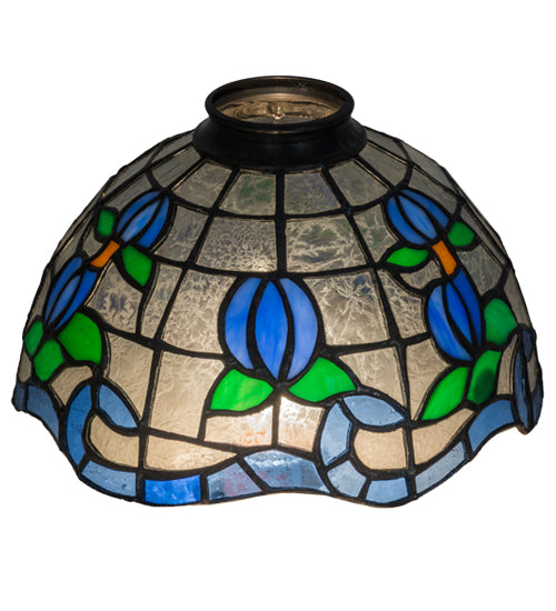 Meyda Lighting Roseborder 22202 7" Multi-Colored Shade Glass