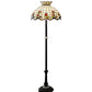 Meyda Lighting Roseborder 228514 62" 3-Light Mahogany Bronze Floor Lamp With Ruby & Beige Shade Glass