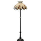 Meyda Lighting Roseborder 228514 62" 3-Light Mahogany Bronze Floor Lamp With Ruby & Beige Shade Glass