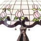 Meyda Lighting Roseborder 228791 32" 3-Light Mahogany Bronze Table Lamp With Multi-Colored Shade Glass