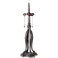 Meyda Lighting Roseborder 228791 32" 3-Light Mahogany Bronze Table Lamp With Multi-Colored Shade Glass