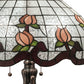 Meyda Lighting Roseborder 228799 32" 3-Light Mahogany Bronze Table Lamp With Multi-Colored Shade Glass