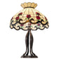 Meyda Lighting Roseborder 228801 32" 3-Light Mahogany Bronze Table Lamp With Multi-Colored Shade Glass