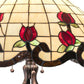 Meyda Lighting Roseborder 228801 32" 3-Light Mahogany Bronze Table Lamp With Multi-Colored Shade Glass