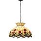 Meyda Lighting Roseborder 23" 3-Light Mahogany Bronze Pendant Light With Multi-Colored Shade Glass