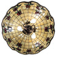 Meyda Lighting Roseborder 23" 3-Light Mahogany Bronze Pendant Light With Multi-Colored Shade Glass