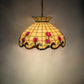 Meyda Lighting Roseborder 23" 9-Light Mahogany Bronze Pendant Light With Multi-Colored Shade Glass