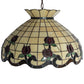 Meyda Lighting Roseborder 23" 9-Light Mahogany Bronze Pendant Light With Multi-Colored Shade Glass