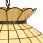 Meyda Lighting Roseborder 23" 9-Light Mahogany Bronze Pendant Light With Multi-Colored Shade Glass