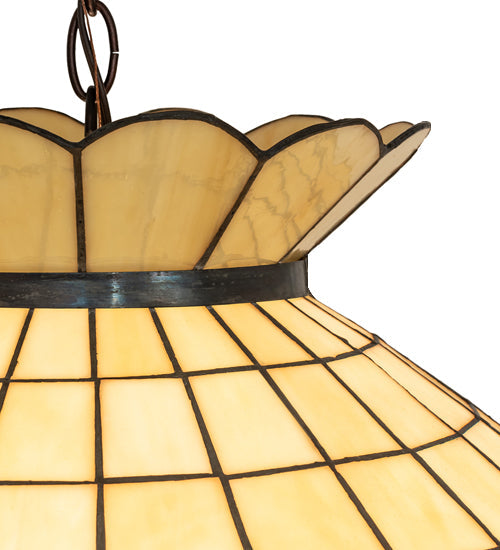 Meyda Lighting Roseborder 23" 9-Light Mahogany Bronze Pendant Light With Multi-Colored Shade Glass
