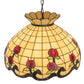Meyda Lighting Roseborder 23" 9-Light Mahogany Bronze Pendant Light With Multi-Colored Shade Glass