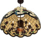 Meyda Lighting Roseborder 23" 9-Light Mahogany Bronze Pendant Light With Multi-Colored Shade Glass