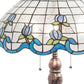 Meyda Lighting Roseborder 230472 32" 3-Light Mahogany Bronze Table Lamp With Multi-Colored Shade Glass