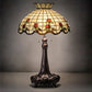 Meyda Lighting Roseborder 230473 33" 3-Light Mahogany Bronze Table Lamp With Multi-Colored Shade Glass