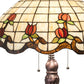 Meyda Lighting Roseborder 230473 33" 3-Light Mahogany Bronze Table Lamp With Multi-Colored Shade Glass
