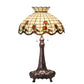 Meyda Lighting Roseborder 230473 33" 3-Light Mahogany Bronze Table Lamp With Multi-Colored Shade Glass