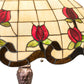 Meyda Lighting Roseborder 230474 33" 3-Light Mahogany Bronze Table Lamp With Multi-Colored Shade Glass