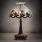Meyda Lighting Roseborder 230639 33" 3-Light Mahogany Bronze Table Lamp With Multi-Colored Shade Glass