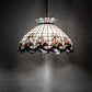 Meyda Lighting Roseborder 232764 20" 3-Light Mahogany Bronze Pendant Light With Multi-Colored Shade Glass